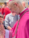 Piekary Slaskie, Poland, May 28, 2023: Pilgrimage of men and young men to Mary Piekarska. Coadjutor Archbishop of Katowice