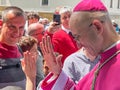 Piekary Slaskie, Poland, May 28, 2023: Pilgrimage of men and young men to Mary Piekarska. Coadjutor Archbishop of Katowice