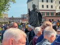 Piekary Slaskie, Poland, May 28, 2023: Pilgrimage of men and young men to Mary Piekarska. A crowd of participating men Royalty Free Stock Photo