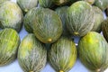 Piel de Sapo Santa Claus melon stacked Royalty Free Stock Photo