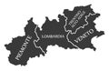 Piemonte - Lombardia - Trentino - Alto Adige - Veneto region map Italy