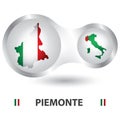 piemonte map. Vector illustration decorative design Royalty Free Stock Photo