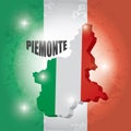 Piemonte map. Vector illustration decorative design Royalty Free Stock Photo