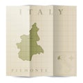 Piemonte paper map. Vector illustration decorative design Royalty Free Stock Photo