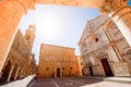 Pienza church in Tuscany Royalty Free Stock Photo