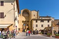 Pienza, Italy - april 22, 2018: Street view historical center of Pienza, famous and tourist Italian town, located in the Val d ` Royalty Free Stock Photo