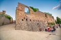 PIENZA, ITALY - MAY 30, 2020: Tourists eat at an outdoor restaur