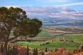 Pienza, Siena, Tuscany, Italy: landscape of the Vall d`Orcia hills