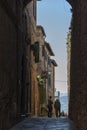 PIENZA - TUSCANY/ITALY, OCTOBER 30, 2016: Undefined people in the beautiful old and medieval town of Pienza, Val D`Orcia