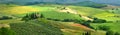 Pienza, Tuscany - June 2019: beautiful landscape of Tuscany in Italy, Podere Belvedere in Val d Orcia near Pienza with cypress Royalty Free Stock Photo