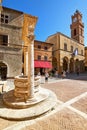 Pienza Val d\'Orcia Tuscany Italy. Piazza Square Pio II