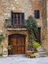 Pienza Village Tuscany Italy facade house