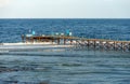 Pier Above the Coral Reef and Seascape of Red Sea - Egypt Africa Royalty Free Stock Photo