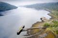 Pier aerial view above Loch Long at Arrochar