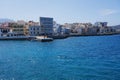 Pier in Agios Nikolaos town in Lasithi on Crete, Mirabello Bay, Greece Royalty Free Stock Photo