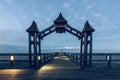 Pier in the evening and lighting Royalty Free Stock Photo