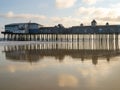 Pier on the beach at Old Orchard Beach in Maine, New England. Royalty Free Stock Photo