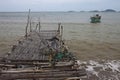 Pier with boat Royalty Free Stock Photo