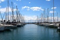 Pier with boats, sailboats and yachts