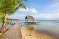 Pier on Boca del Drago beach, Panama Royalty Free Stock Photo