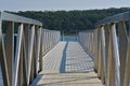 Pier bridge with silver gate