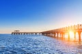 Pier or bridge and sunset on sea in Ansan,Korea.