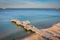 Pier in Brzezno and the beach of the Baltic Sea in Gdansk. Poland Royalty Free Stock Photo