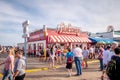 Pier Burger street sale on Santa Monica Pier - LOS ANGELES, USA - MARCH 29, 2019