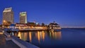 Pier Cafe at Seaport Village, San Diego, California, USA Royalty Free Stock Photo