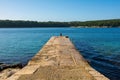 Pier on Medulin Coast in Istria, Croatia Royalty Free Stock Photo