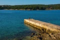 Pier on Medulin Coast in Istria, Croatia Royalty Free Stock Photo