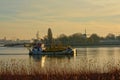 `Pier Coecke` pollution control vessel on river Scheldt