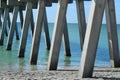 Pier concrete pillars Royalty Free Stock Photo