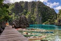 Pier in Coron island, Palawan, Philippines. Close to Kayangan Lake. Royalty Free Stock Photo