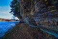 Pier County park rock overhang near rockbrigdge wi