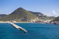 Pier for cruise ships in Philipsburg on the island of Sint Maarten in the Caribbean