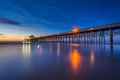 The pier at dawn, in Folly Beach, South Carolina Royalty Free Stock Photo