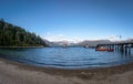 Pier Dock in Bahia Mansa Bay at Nahuel Huapi Lake - Villa La Angostura, Patagonia, Argentina Royalty Free Stock Photo
