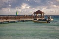 Pier in Dominicus at sunset in Domonican Republic 2 Royalty Free Stock Photo