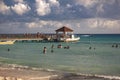 Pier in Dominicus at sunset in Domonican Republic Royalty Free Stock Photo