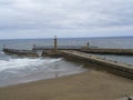 a pier in England by stormy weather Royalty Free Stock Photo