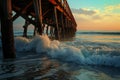 A pier extending into the water body, providing access for boats and offering a scenic spot for fishing or leisure activities,