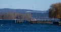 landing stage in Steckborn Switzerland Royalty Free Stock Photo