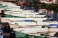 Pier fishing camps Krenitsy 25.05.2020 Russia, the city of Novaya Ladoga Royalty Free Stock Photo