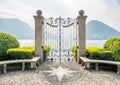 Pier gate in Lake Lugano Royalty Free Stock Photo