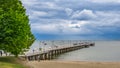 Pier in Gdynia Orlowo, Poland. Beautiful nature, Baltic Sea.