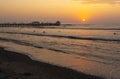 Pier and Beach of Huanchaco at Sunset, Peru