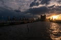 Pier 34 at Hudson River Park in New York City during a Sunset Royalty Free Stock Photo