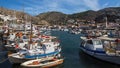 Pier of Hydra island, Aegean sea, Greece. Marina.