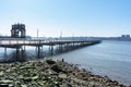 Pier I along the Hudson River in Lincoln Square of New York City with a Clear Blue Sky Royalty Free Stock Photo